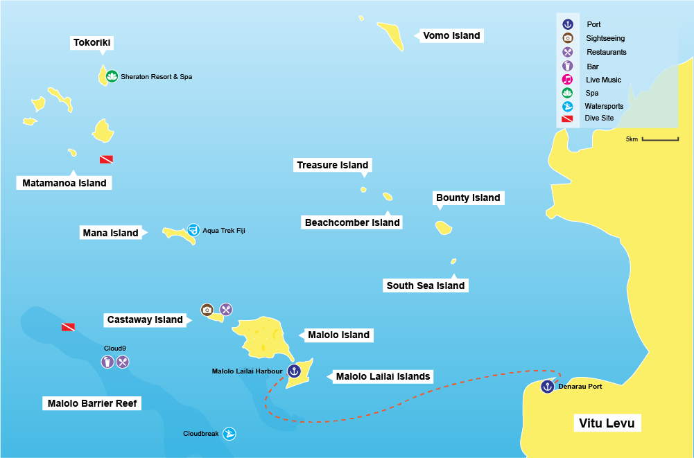 Malolo cat transfers map and routes