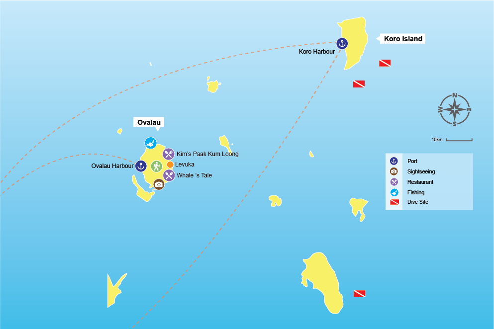 Lomaiviti travel map in Fiji