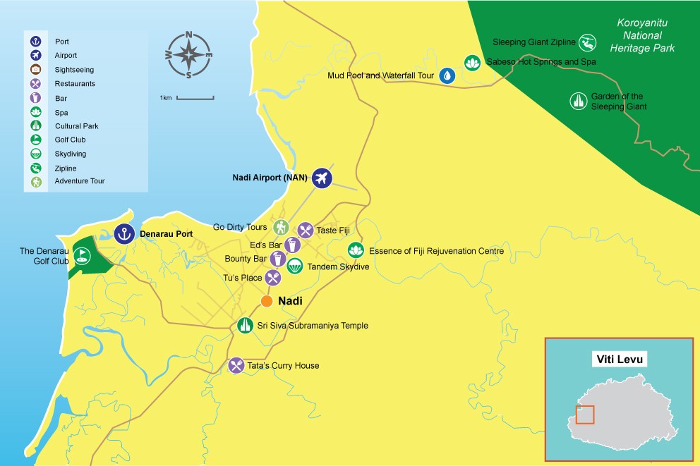 travel map Nadi Fiji